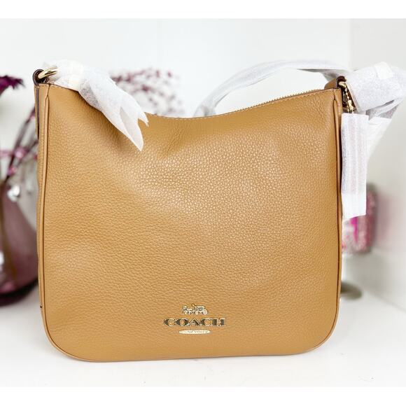 Coach NWT Ellie File Pebbled Leather Crossbody Bag C1648 in Light Saddle